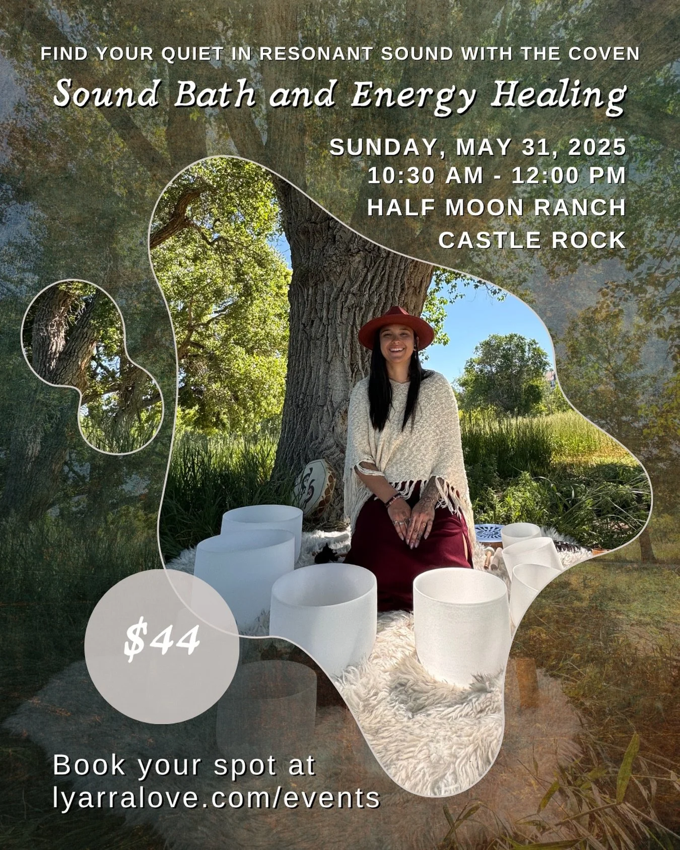 Join us this Sunday for a Sound Bath and Energy Healing experience, under the whispering lines at Half Moon Ranch ❤️ 

All the details at www.lyarra.love/events

#soundbath #vibrationalhealing #vibrateintoharmony #castlerockcolorado