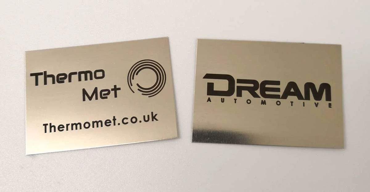 Laser etched 0.3mm stainless steel.