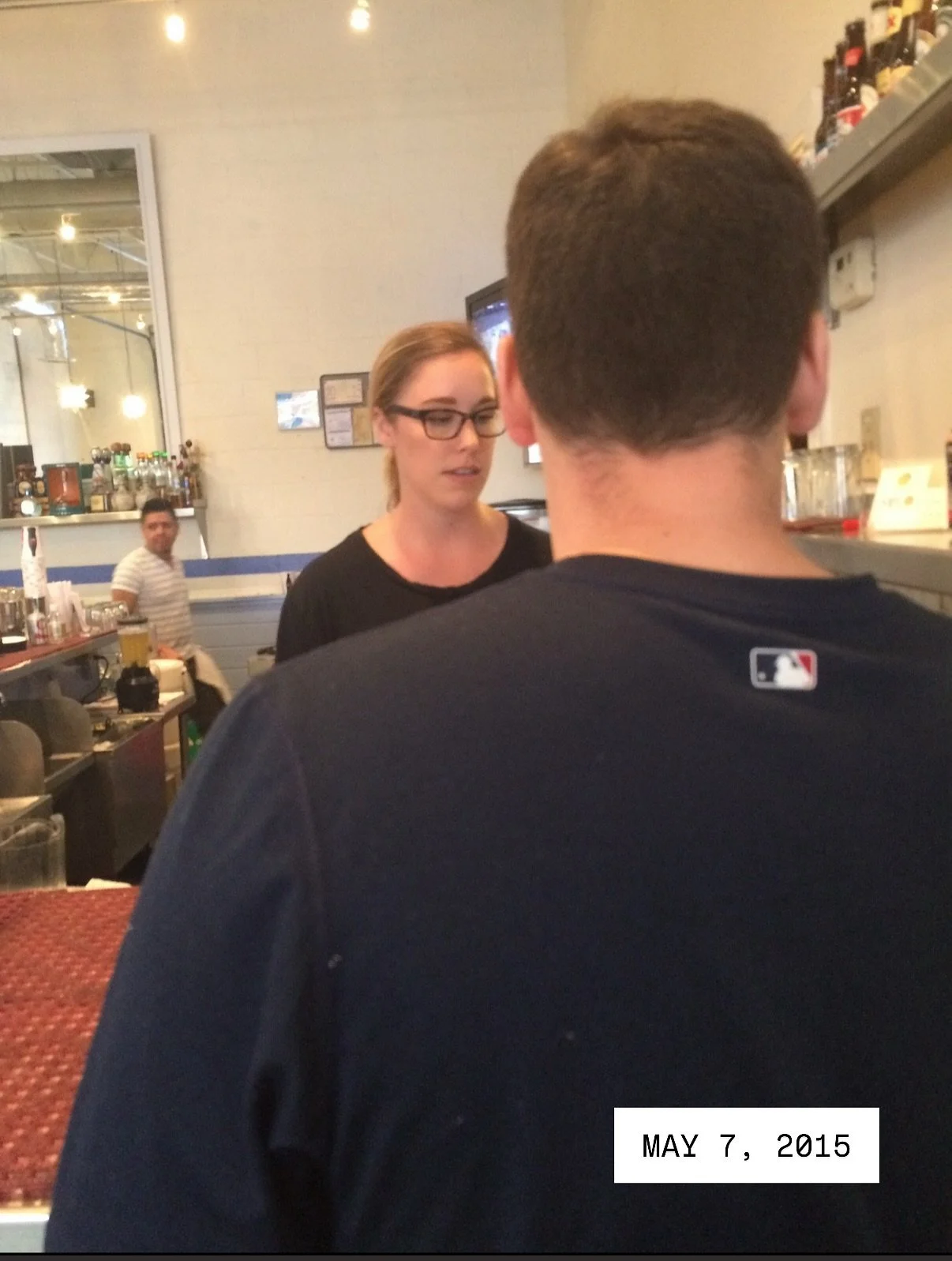 Ten years ago tonight I went on a first date w a Tinder rando in a Braves shirt.

Snapped a pic of his back while we were waiting in line to order&hellip;JUST IN CASE. 

The date was just okay. But the decade since has been GREAT.

Love you always, @