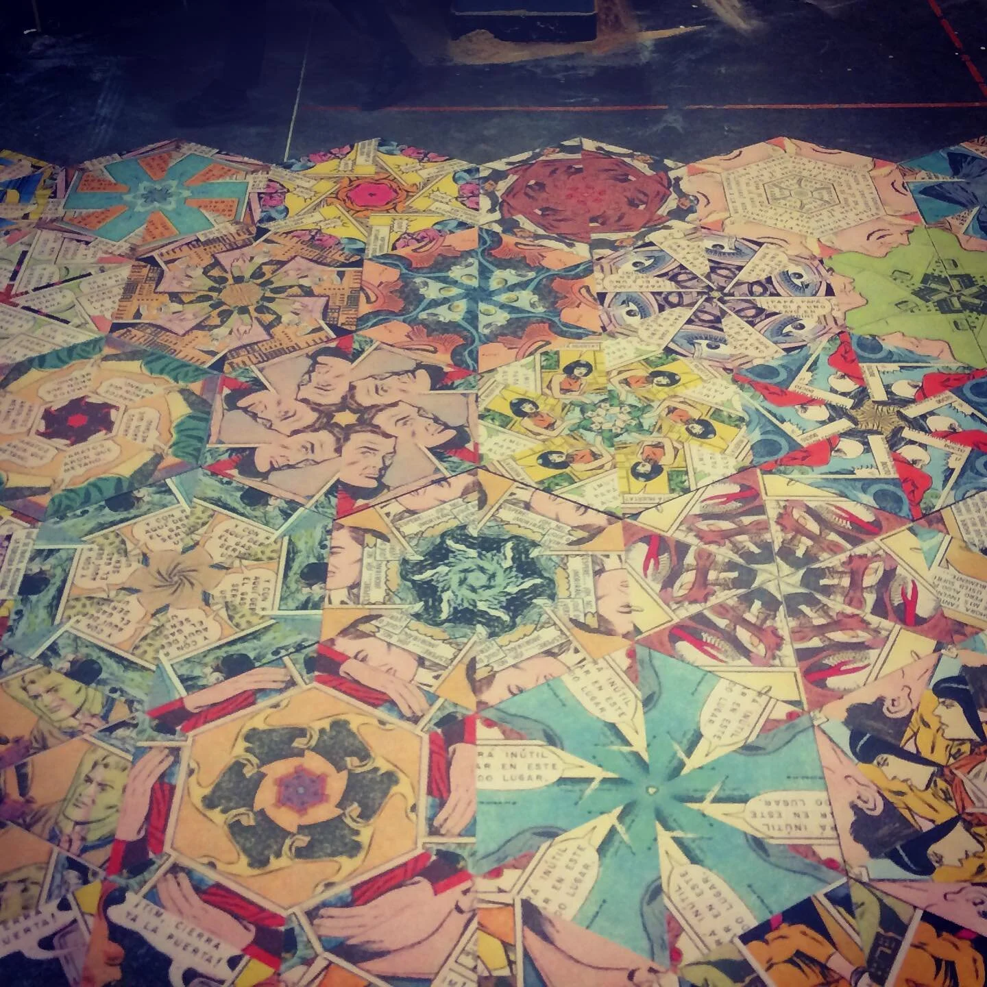 More creations for the new Diego&rsquo;s going up in wayland square.  @iolabs nailing the enlargement and large scale printing of our collage on some nifty 3m adhesive backed paper.  Shout out to  @elanbogarin for passing along quilting techniques th