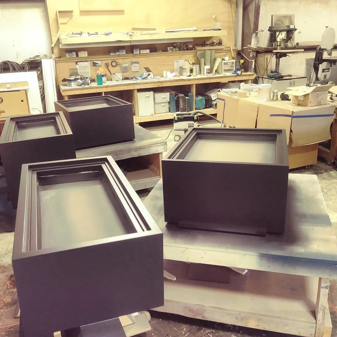 black cabinets for a black belt @dannysaverybjjofficial.  One more coat. #customcabinets #entertainmentcenter #matteblack