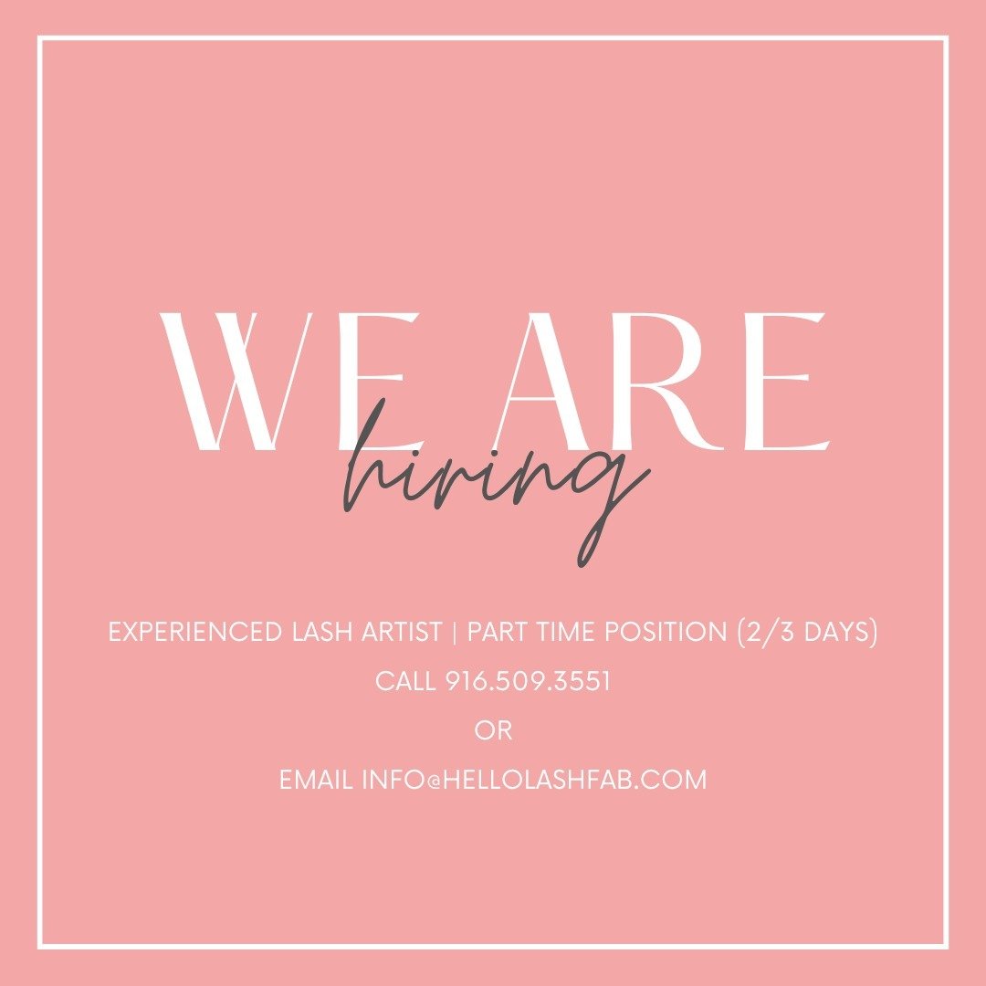 WE ARE HIRING!