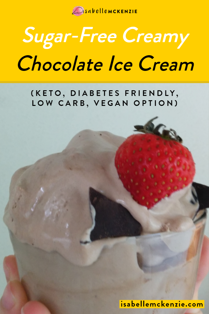 The Best Creamy Sugar-Free Chocolate Ice Cream (Keto, Diabetes Friendly, Low Carb, Vegan Option)