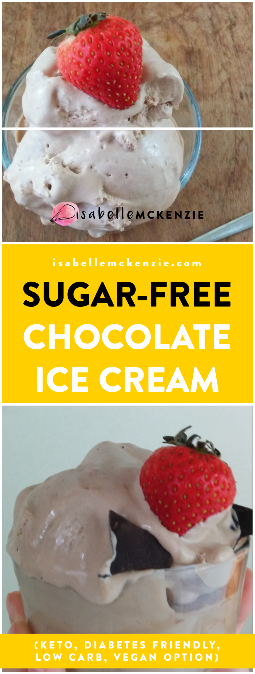 The Best Creamy Sugar-Free Chocolate Ice Cream (Keto, Diabetes Friendly, Low Carb, Vegan Option)