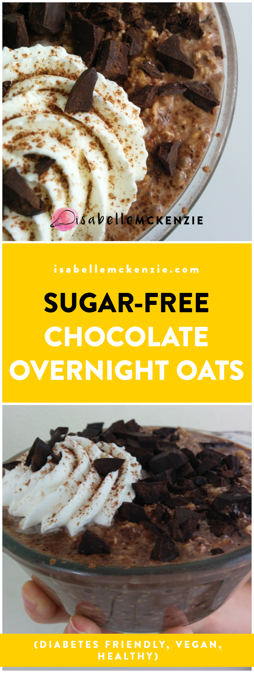 Sugar Free Chocolate Overnight Oats - Monkey and Me Kitchen Adventures