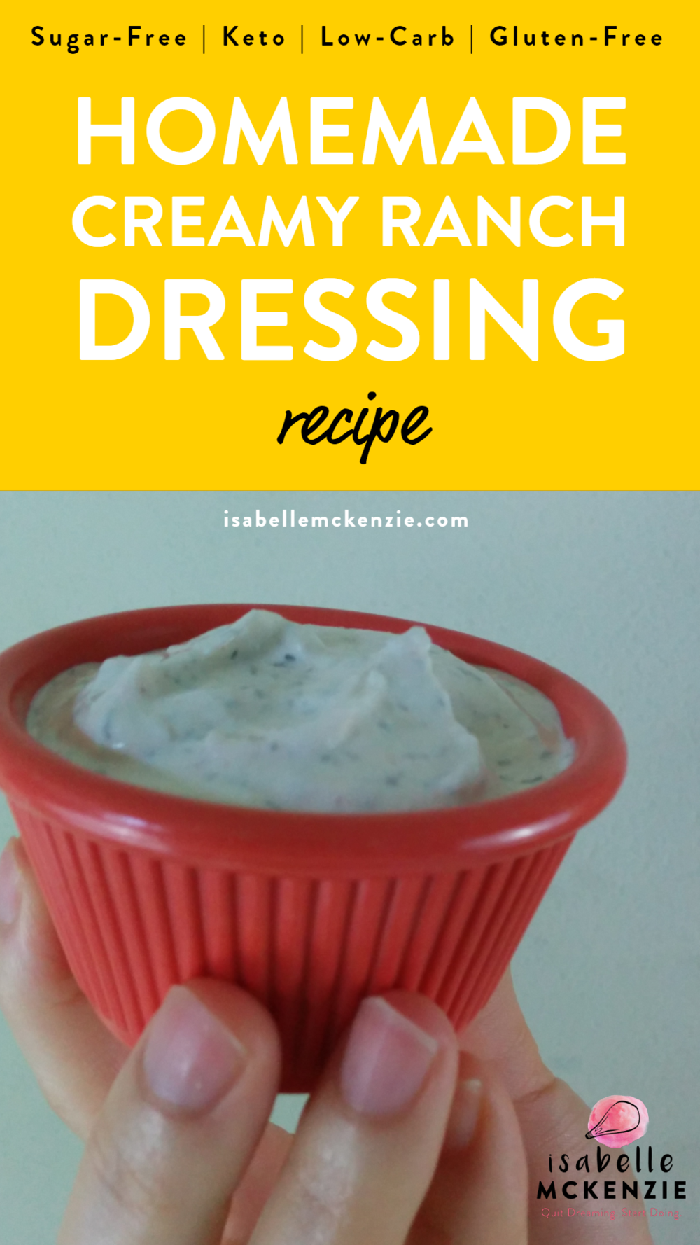 Creamy Homemade Sugar-Free Ranch Dressing (Gluten-Free, Keto, Low Carb ...