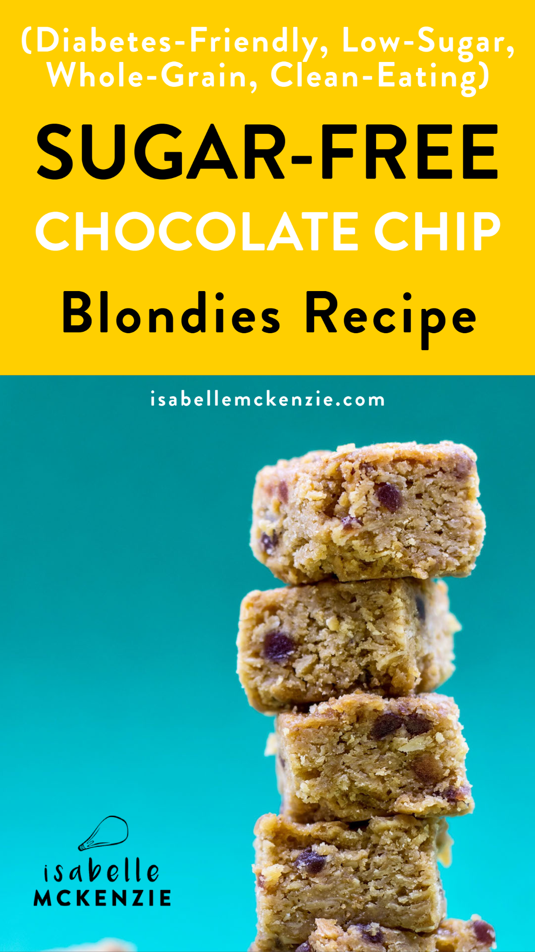 SugarFree Chocolate Chip Blondies Recipe (DiabetesFriendly, LowSugar