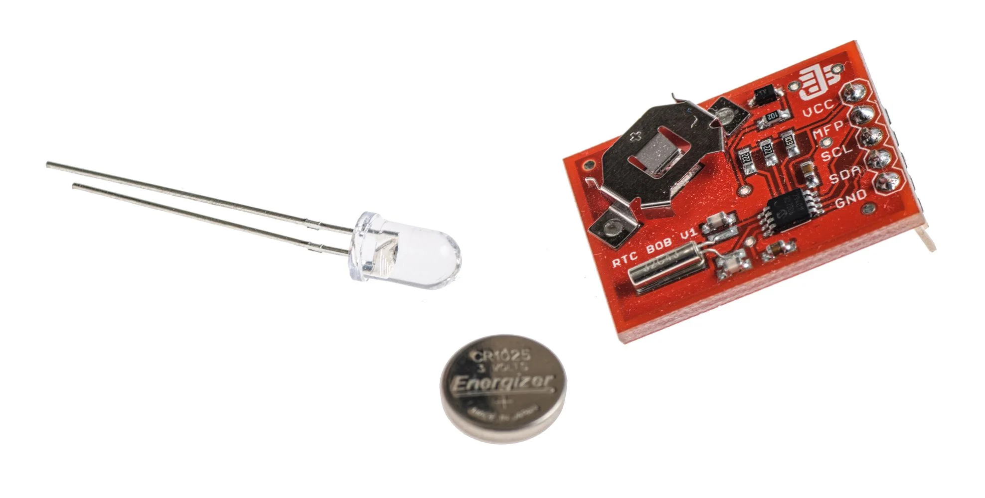 Real time clock with battery and IR LED