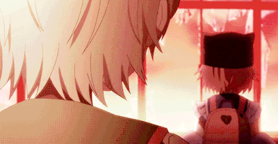 Figure 3 Plot twist: Miki calls to Yuki, revealing that she is standing in a massacre room. Source: Gakkōgurashi!, episode 1, “Hajimari,” directed by Ando Masaomi, written by Kaihō Norimitsu, and produced by Lerche, aired July 9, 2015, on AT-X, Toky…