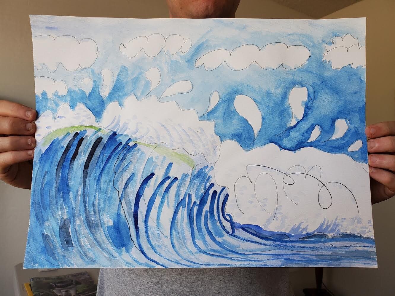 Here is a recent piece by artist Zach Mabert!
&ldquo;Big Wave,&rdquo; watercolor on paper. On working with Zach, Instructor Autumn says &ldquo;Working with Zach is really fun - not only has he shown interest in one of my favorite mediums, but he is a