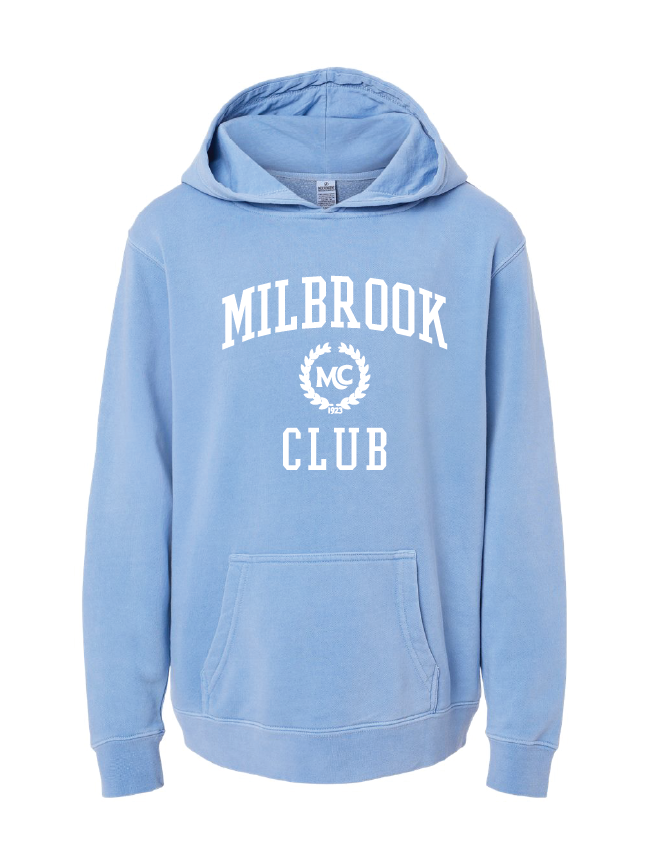 Milbrook - Garment Dyed Hoodie - Flo Blue