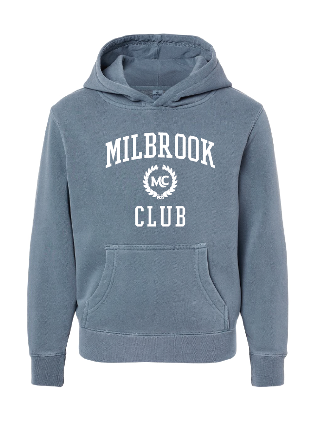 Milbrook - Garment Dyed Hoodie - Slate Blue