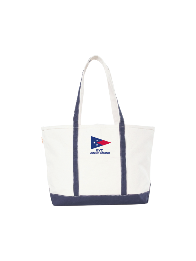 EYC - Canvas Boater Tote - Nat/Navy