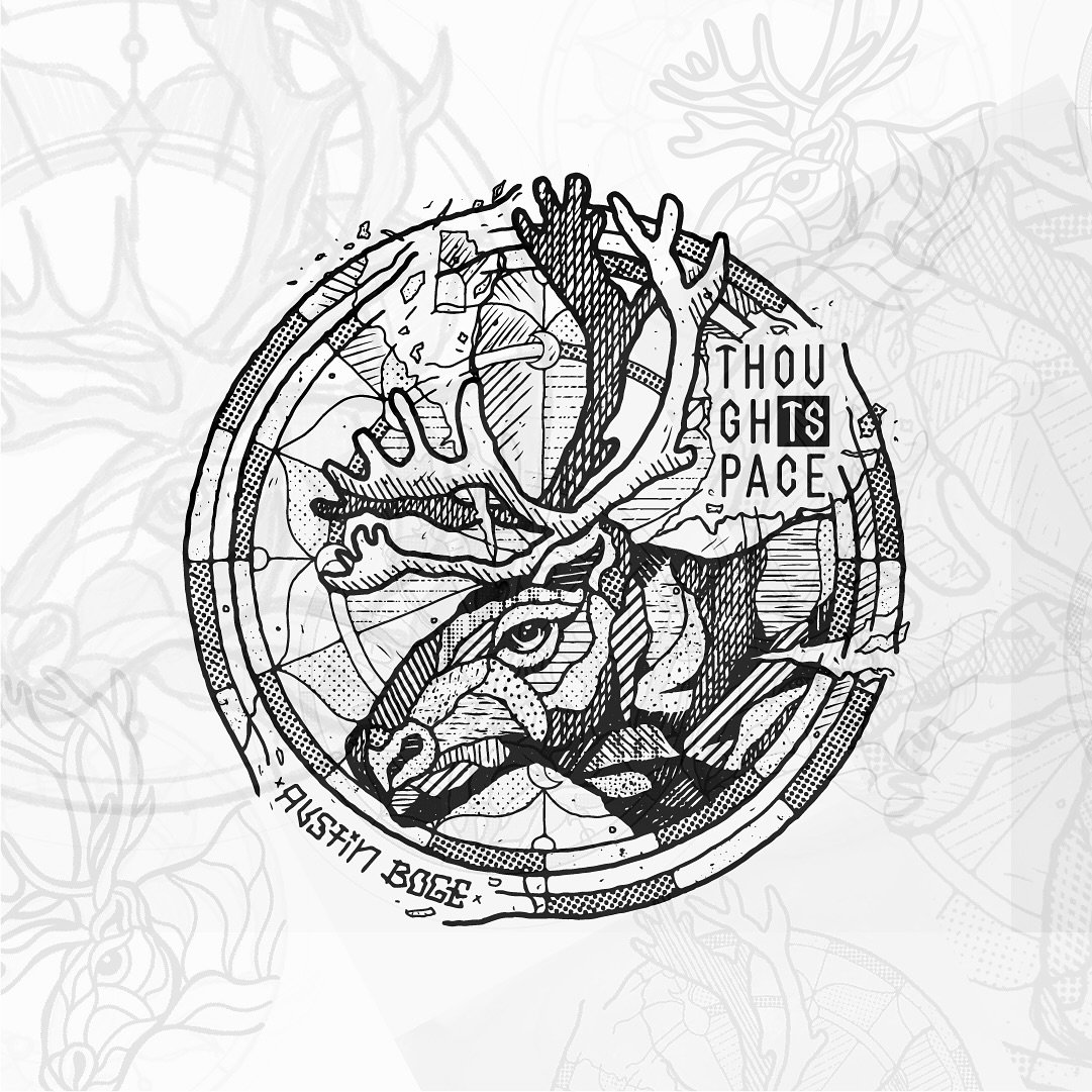 Oops, I forgot to post for a few months. Here&rsquo;s one I made earlier this year for @thoughtspaceathletics 

I&rsquo;m going to start showing more of the process when I remember. For this design I knew I wanted to do a stained glass caribou, but t