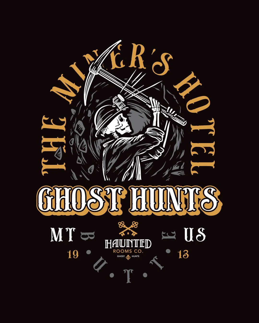 I recently got to work with @hauntedroomsamerica on their re-brand and some event shirts. It was fun to get spooky. Check out the subtle symbols in the logo!