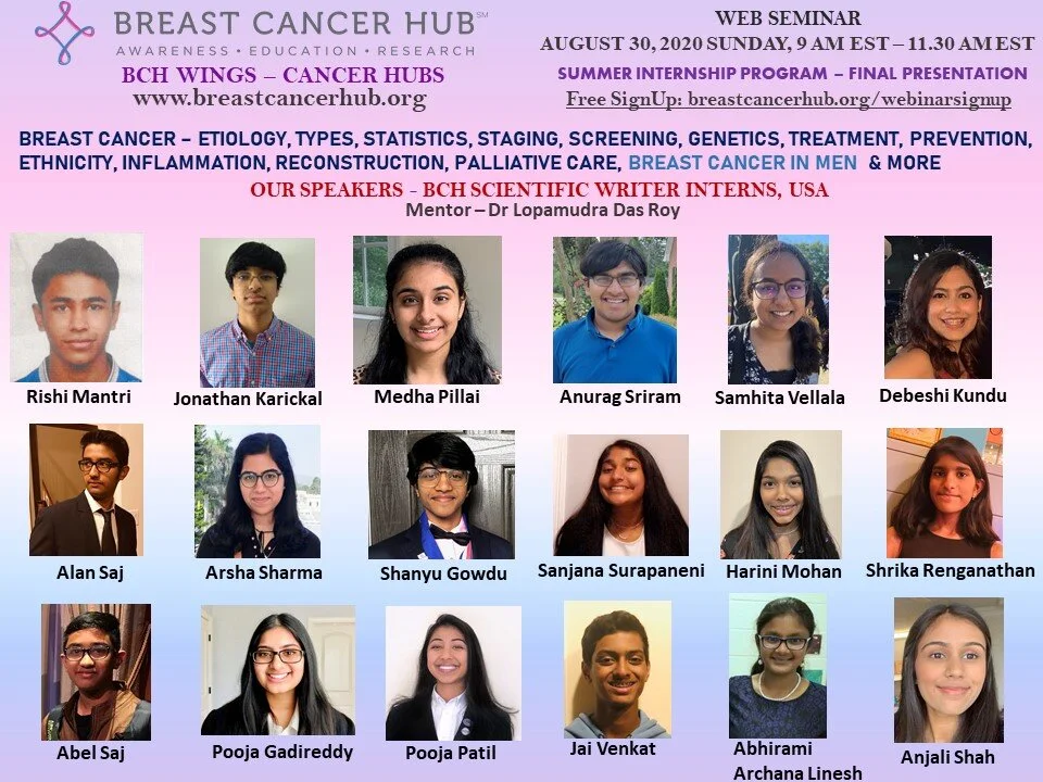 Webinar 30th August, Speakers: BCH Scientific Writer Interns