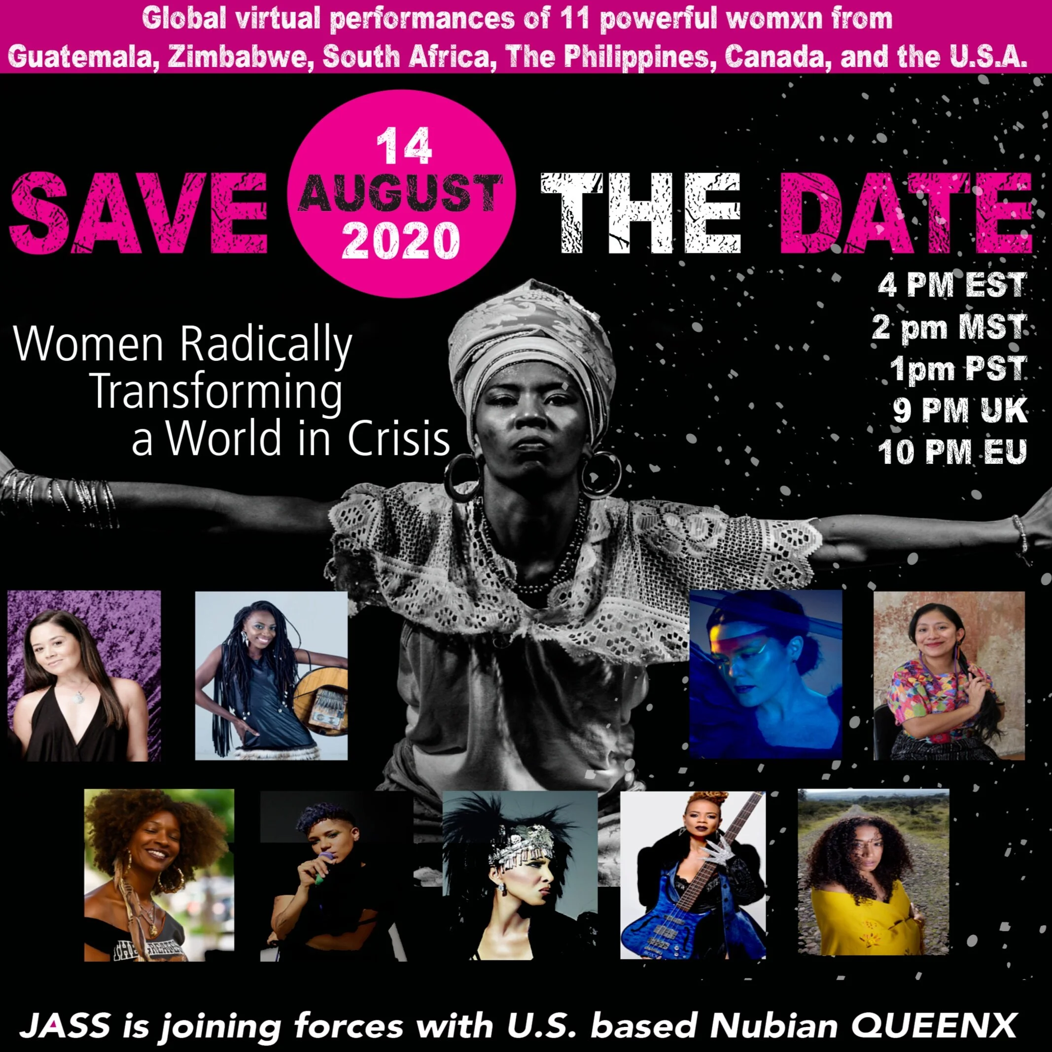 Nubian Queenx partnering with Just Associates (JASS) for a Global Performance Aug. 14th!