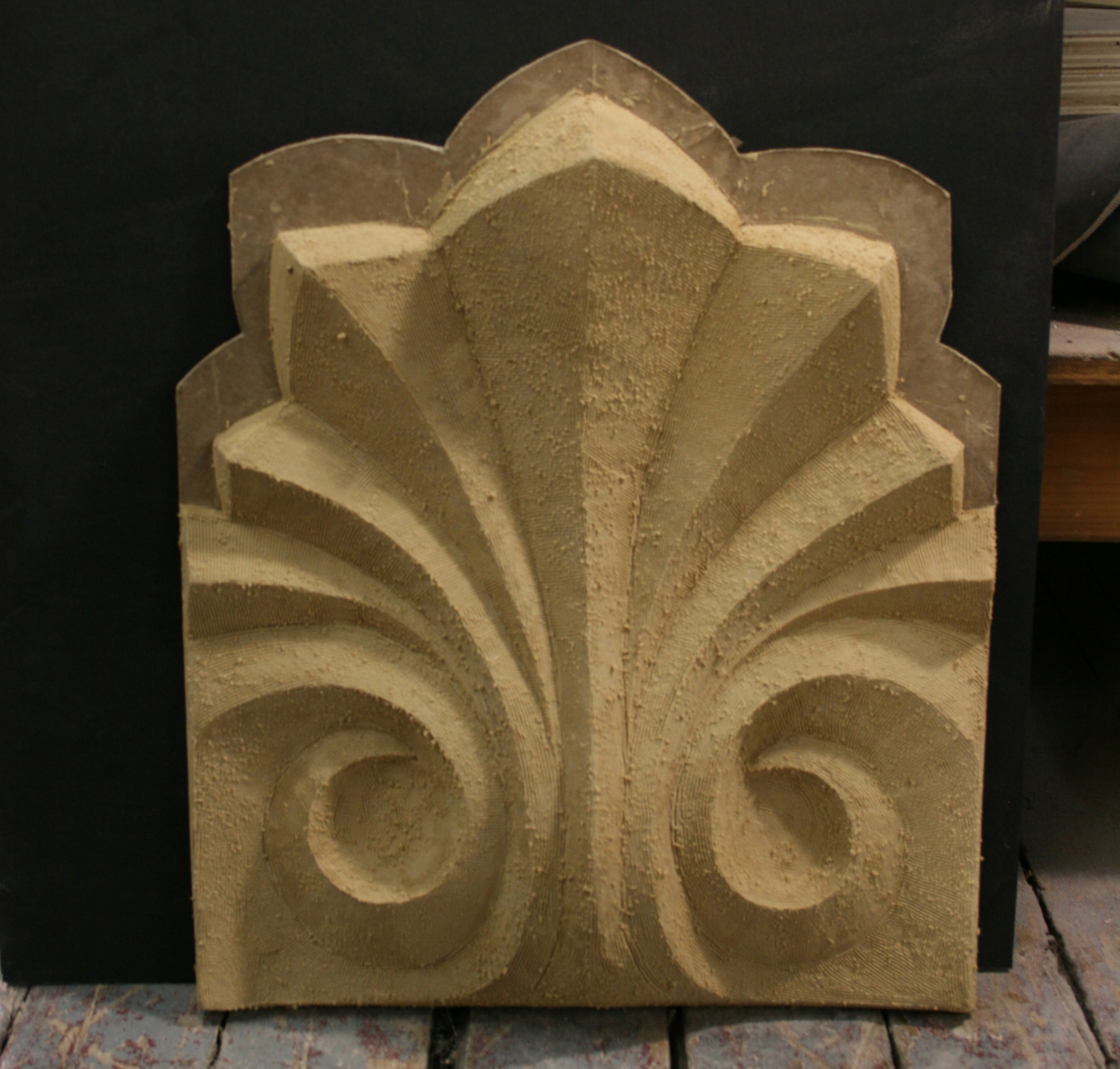  Palmette maquette for flagpole base, clay 