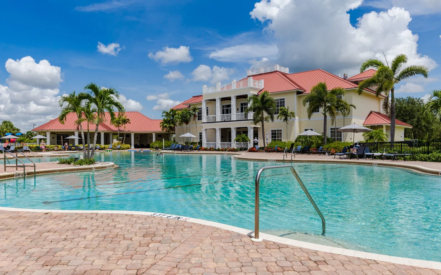 River Hall Country Club resort pool and clubhouse