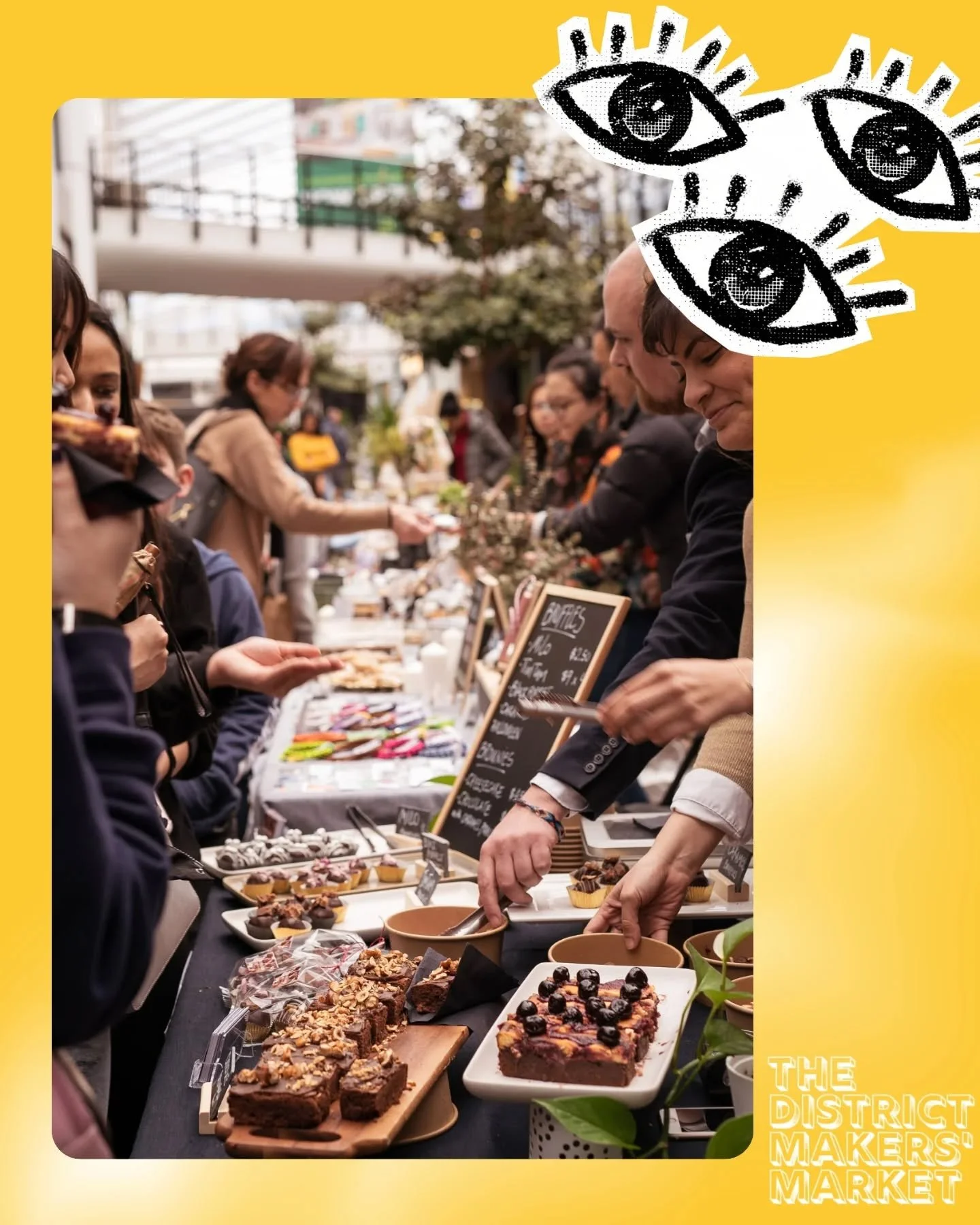 Eyes on the prize! 👁️✨ 
There is nothing quite like the buzz of a makers' market.
Spend your Sunday browsing through rows of handmade goods, meeting the creators behind the brands, and discovering unique pieces. From artisan treats to handcrafted wa