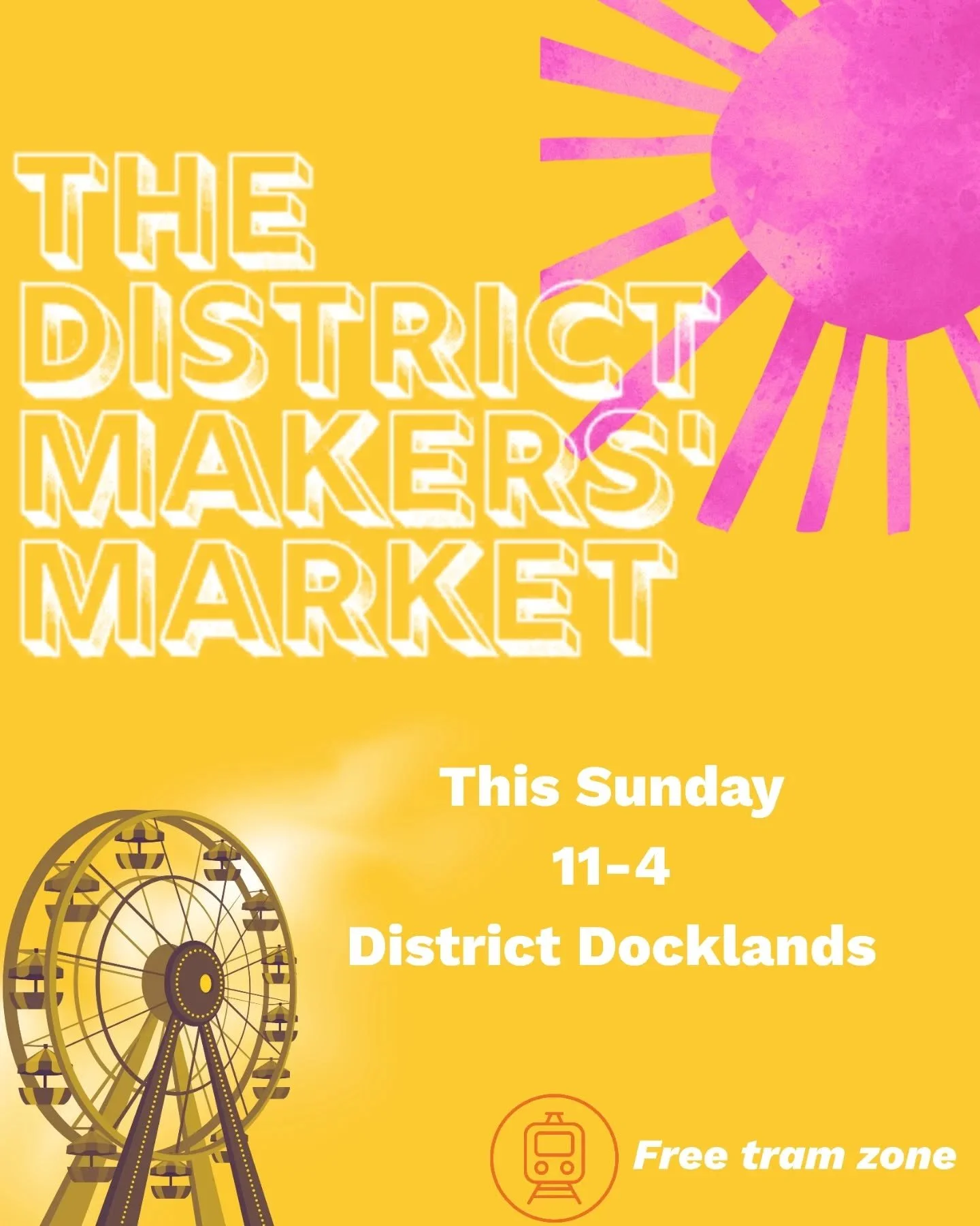 Clear your schedules&mdash;The District Makers' Market is back! 🎡
Join us under the shade  for a Sunday filled with local talent and creative energy. Whether you're hunting for a unique gift or just soaking up the afternoon, the Docklands is the pla