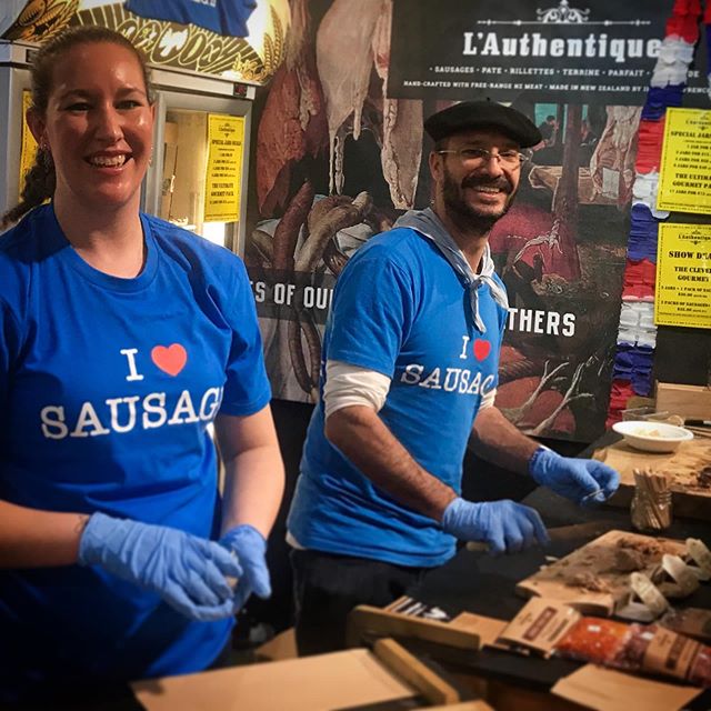 Philippe and Xaron on the stand @foodshownz come visit! #glutenfree #dairyfree #gooddelicioussausage #pate