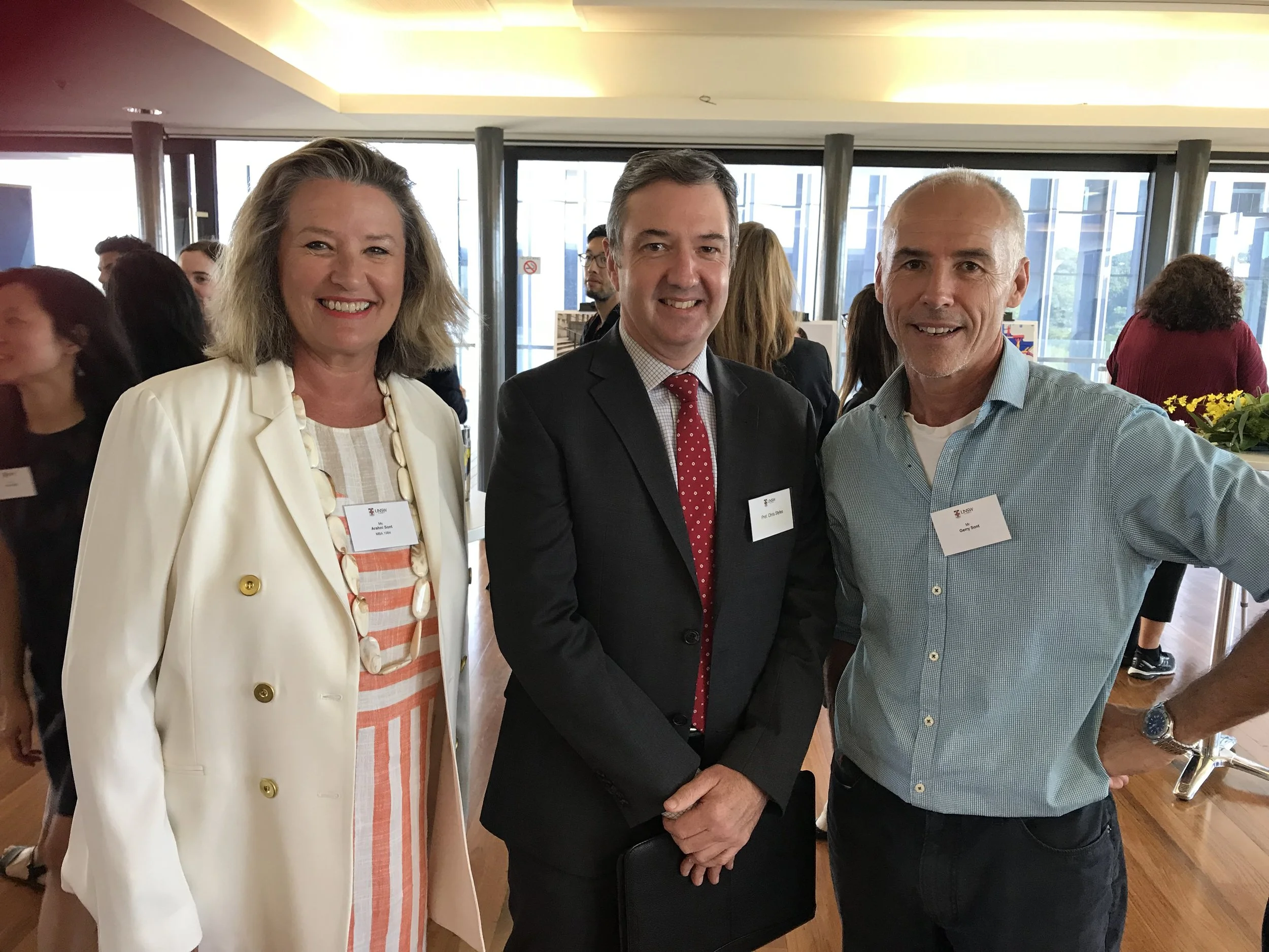  Left to right: Arahni Sont - Centro ASSIST, Professor Chris Styles - Dean UNSW Business School, Gerry Sont - Adjunct faculty AGSM/Corporate Trainer 