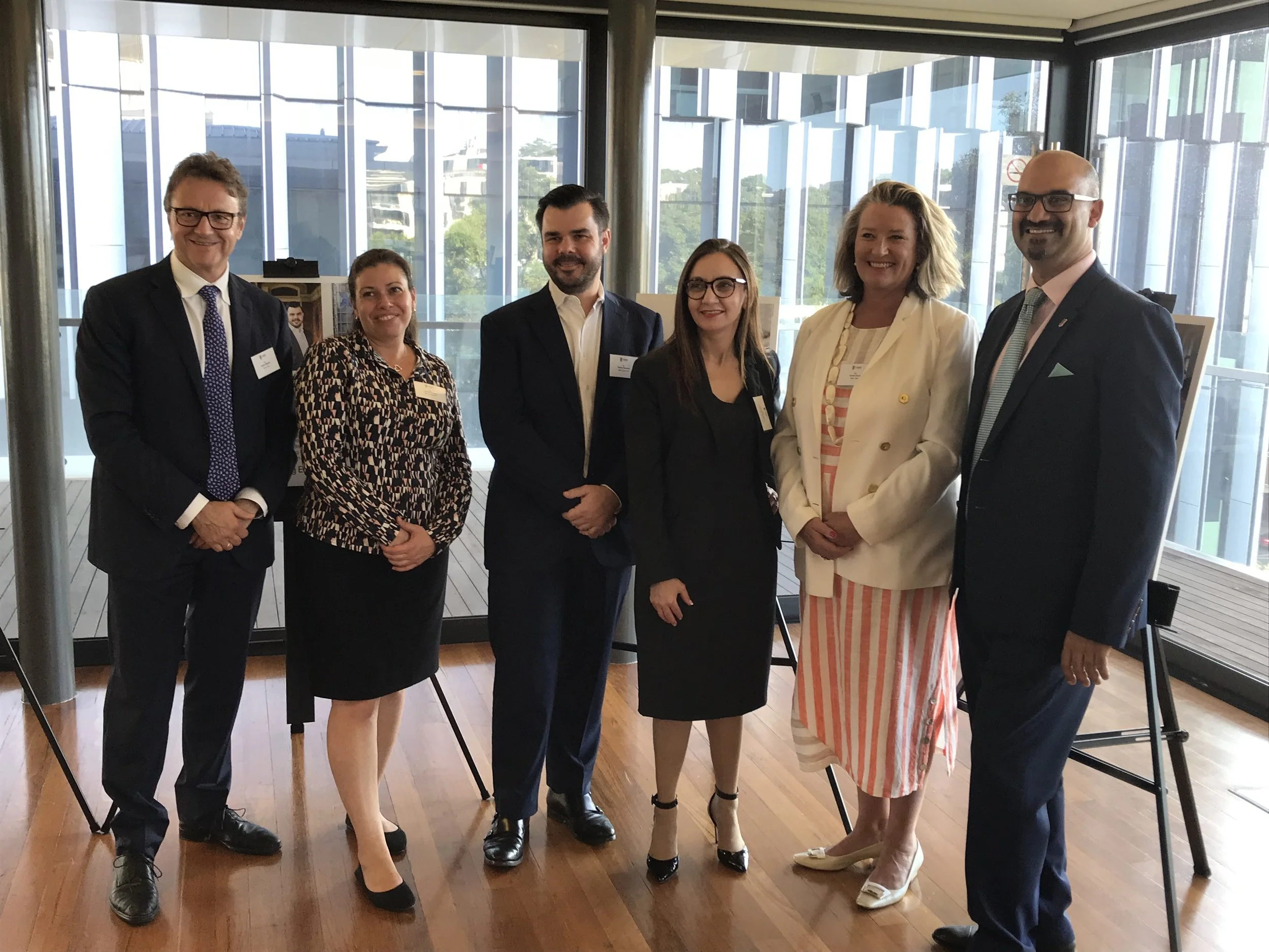  Left to right: James Stevens - Founder Roses Only, Leanne Howard - Business partner UNSW, Danny Kapustin - CEO Foresight, Julie-Anne Mizzi - AMP, Arahni Sont - Centro ASSIST, Lali Wiratunga - Westpac’s Davidson Institute 