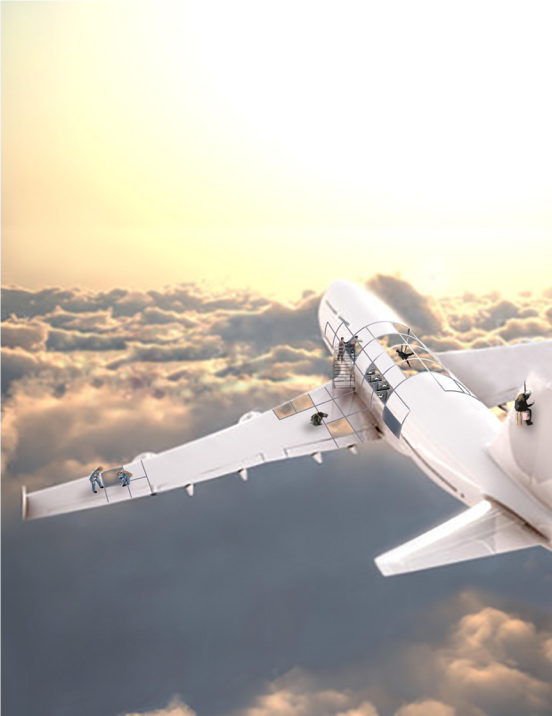 Figure 1 The NDIS as a plane in flight and still under construction, from page 1 of the  UWA Report