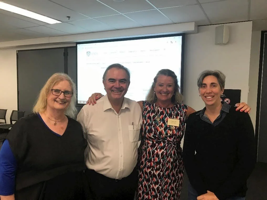 Figure 2 Christine MacQueen, BLCW; Bill Gye, CMHA; Arahni Sont, Centro ASSIST and Jennifer Smith Merry, CDRP