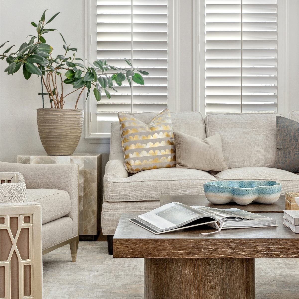 The neutral palette adds to the serene aesthetic of this living space.