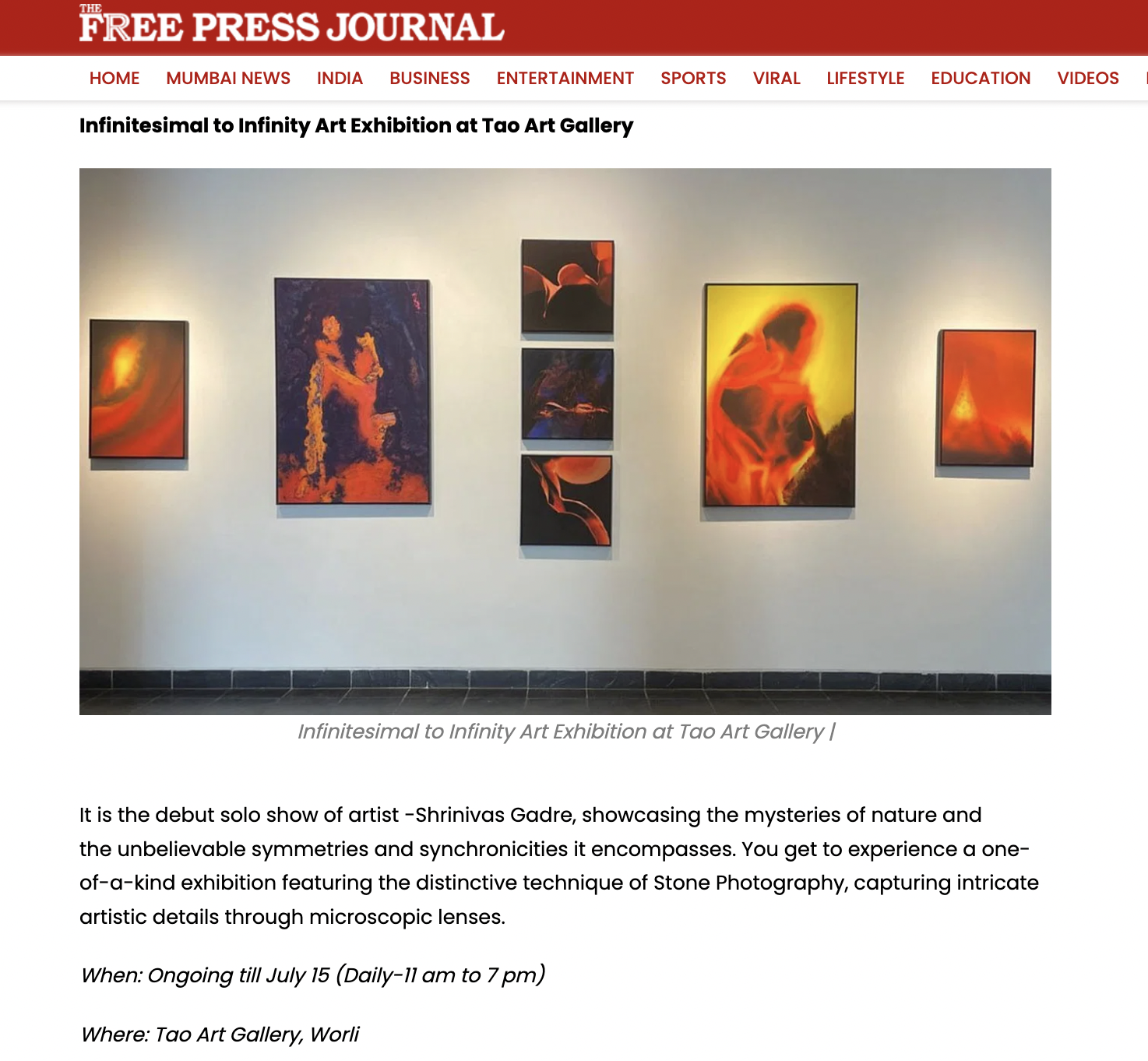 Infinitesimal to Infinity - Free Press Journal