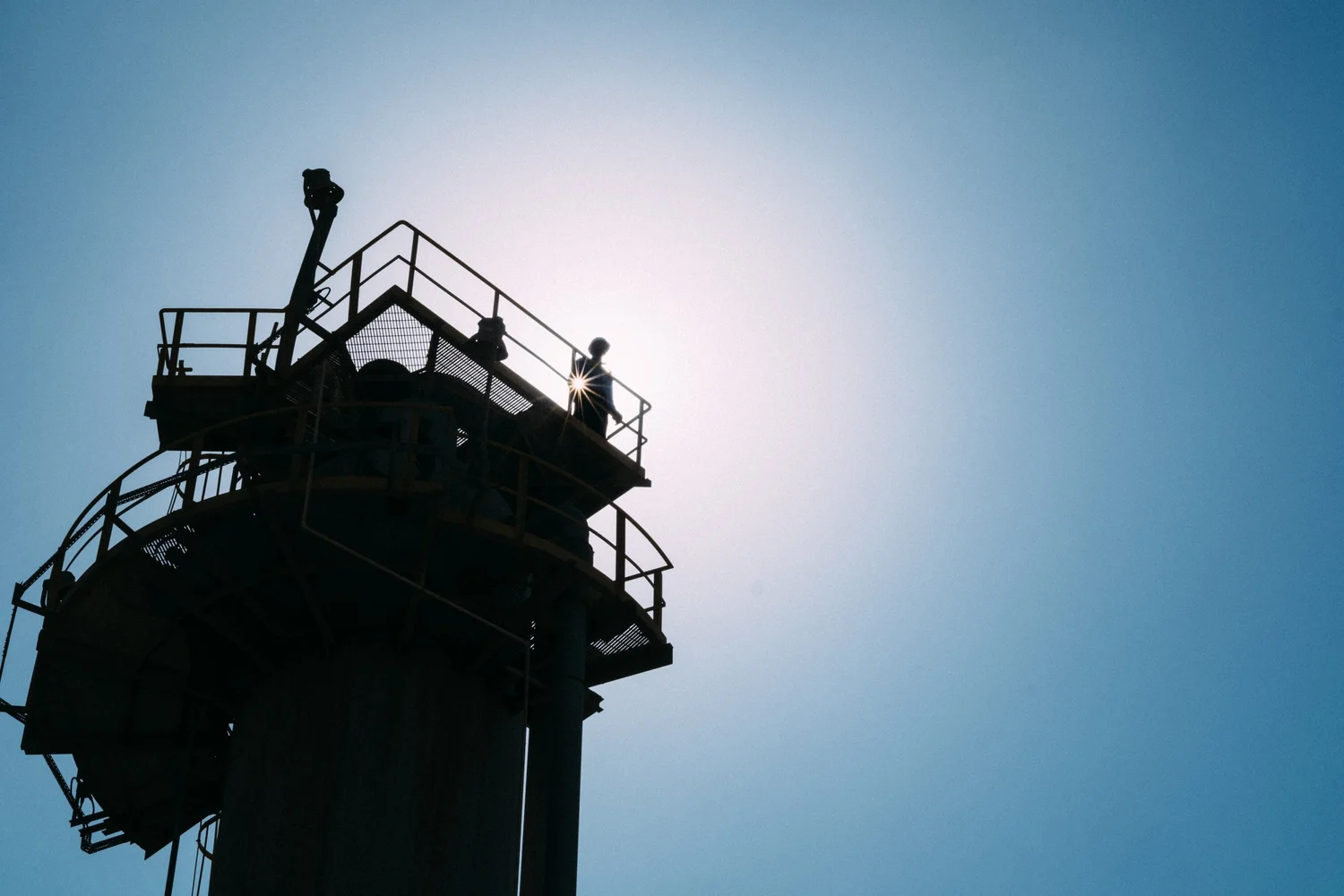 Silhouette of heavy industrial structure