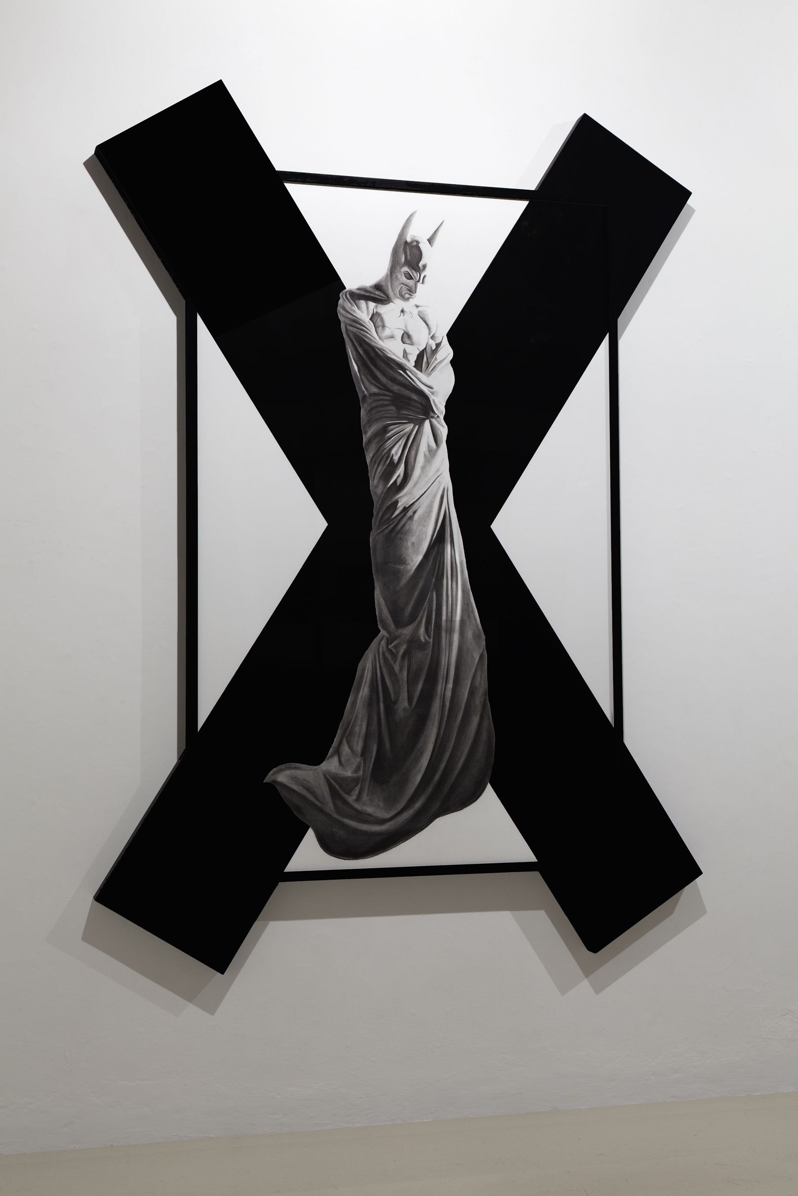    In Excelsis 2 , 2011 . Charcoal, paper, wood, enamel paint, 280x200x7 cm. Photo: Claudio Abate 