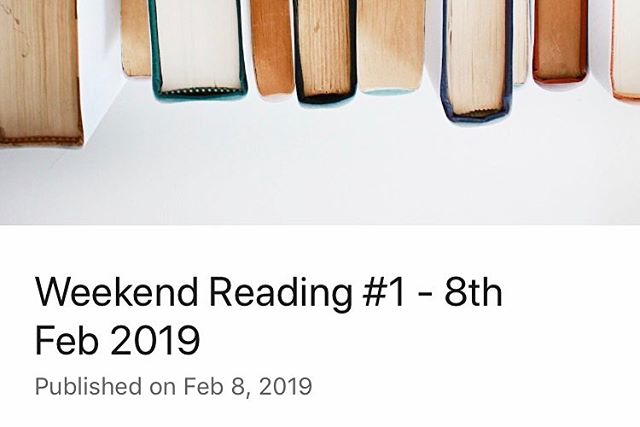First Edition of Weekend Reading is out on LinkedIn - A collection of articles &amp; things that have caught my eye over the last week. .
Link in bio &gt;&gt;