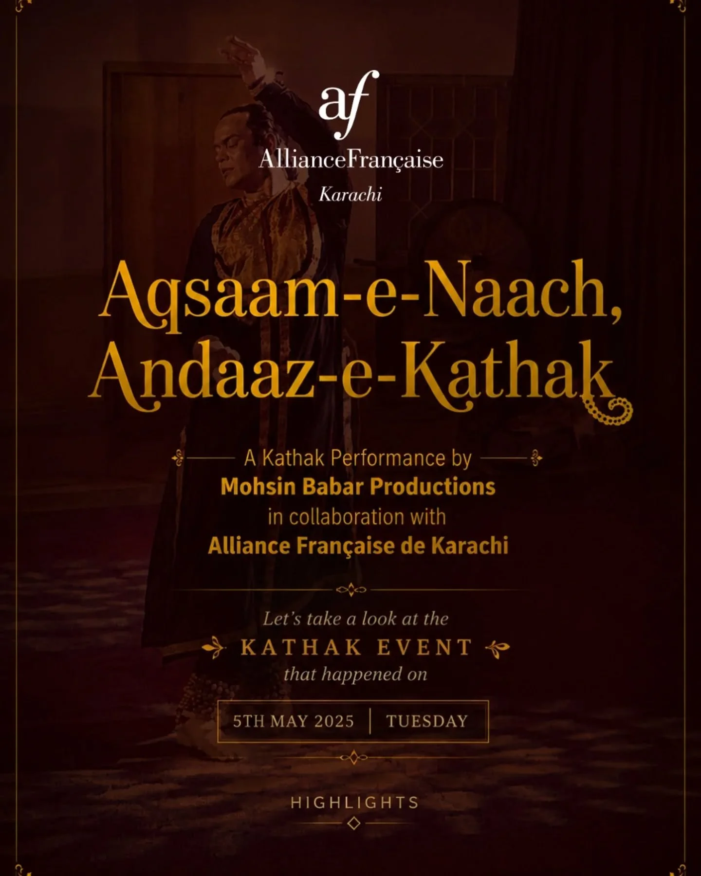 A look back at International Dance Day 💃🏼

On 5th May, we celebrated the global spirit of dance with a powerful Kathak performance by Mohsin Babar Productions (@mohsinbabarkathakar), in collaboration with Alliance Fran&ccedil;aise de Karachi. It wa