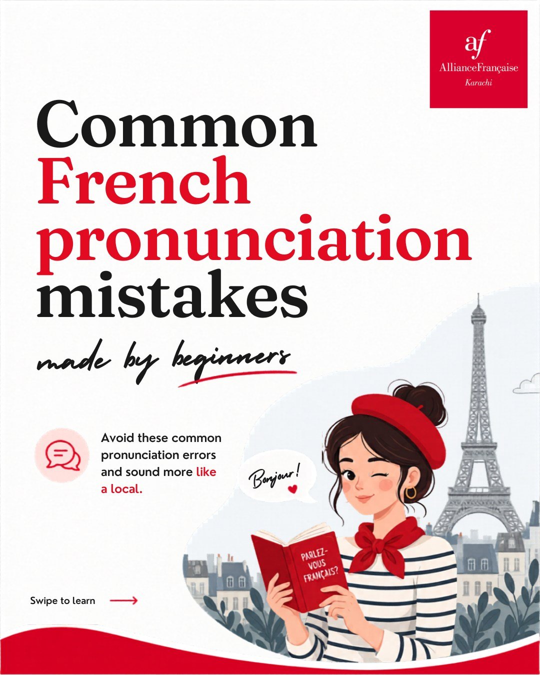 C'est parti! French pronunciation can be tricky when you are just starting out.

We are breaking down the absolute most common pronunciation traps that beginners fall into. Swipe through to see how to fix them and sound more like a native speaker.

W