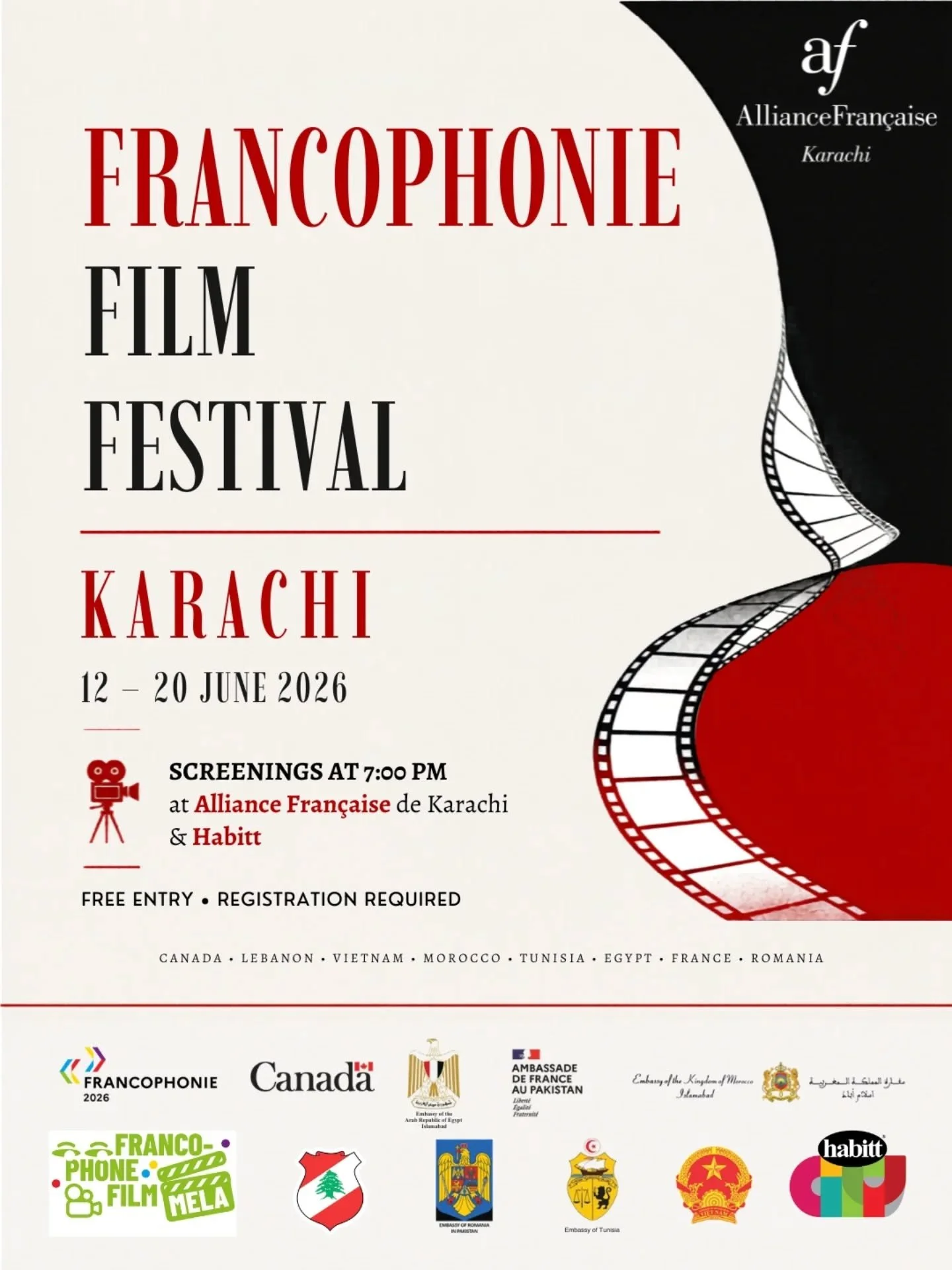 8 films. 8 countries. 1 celebration of cinema.

Join us for the Festival du Film Francophone 2026, a journey across the French-speaking world through stories from Canada, Lebanon, Vietnam, Morocco, Tunisia, Egypt, France, and Romania.

From heartfelt