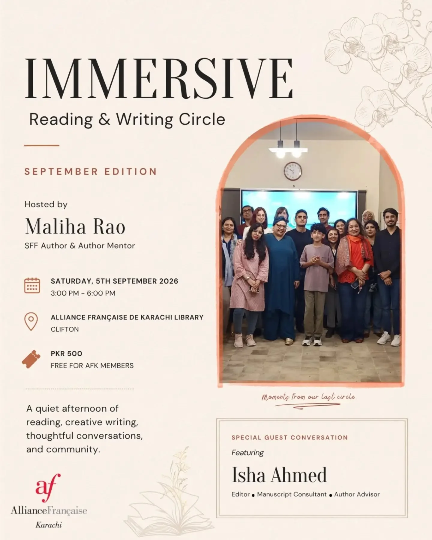 Step away from daily routines and step into a welcoming sanctuary for readers, writers, and creative thinkers. 📚

This September, host Maliha Rao welcomes publishing professional, editor, and manuscript consultant Isha Ahmed (@ishaa.ahmad) to the ci