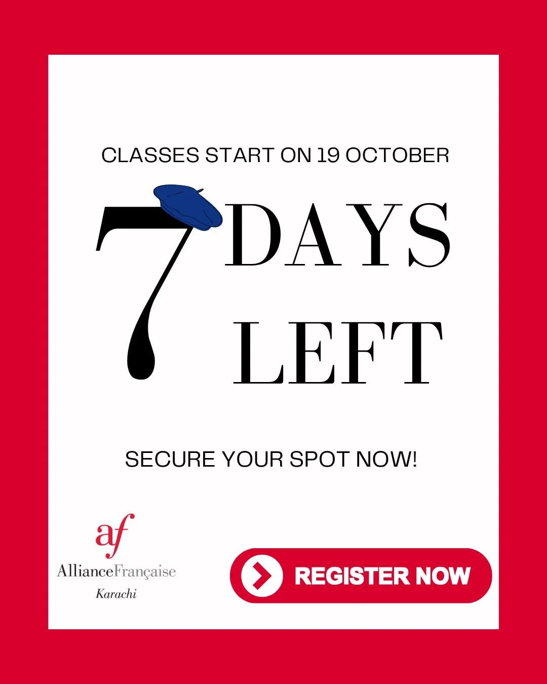 Bonjour! 🇫🇷

Our autumn French classes begin Monday, 19 October. Beginner to advanced, in-person or online, taught by certified instructors.

7 days to go. Seats are filling.

Register now by clicking the link in bio or visiting our website.

#Lear
