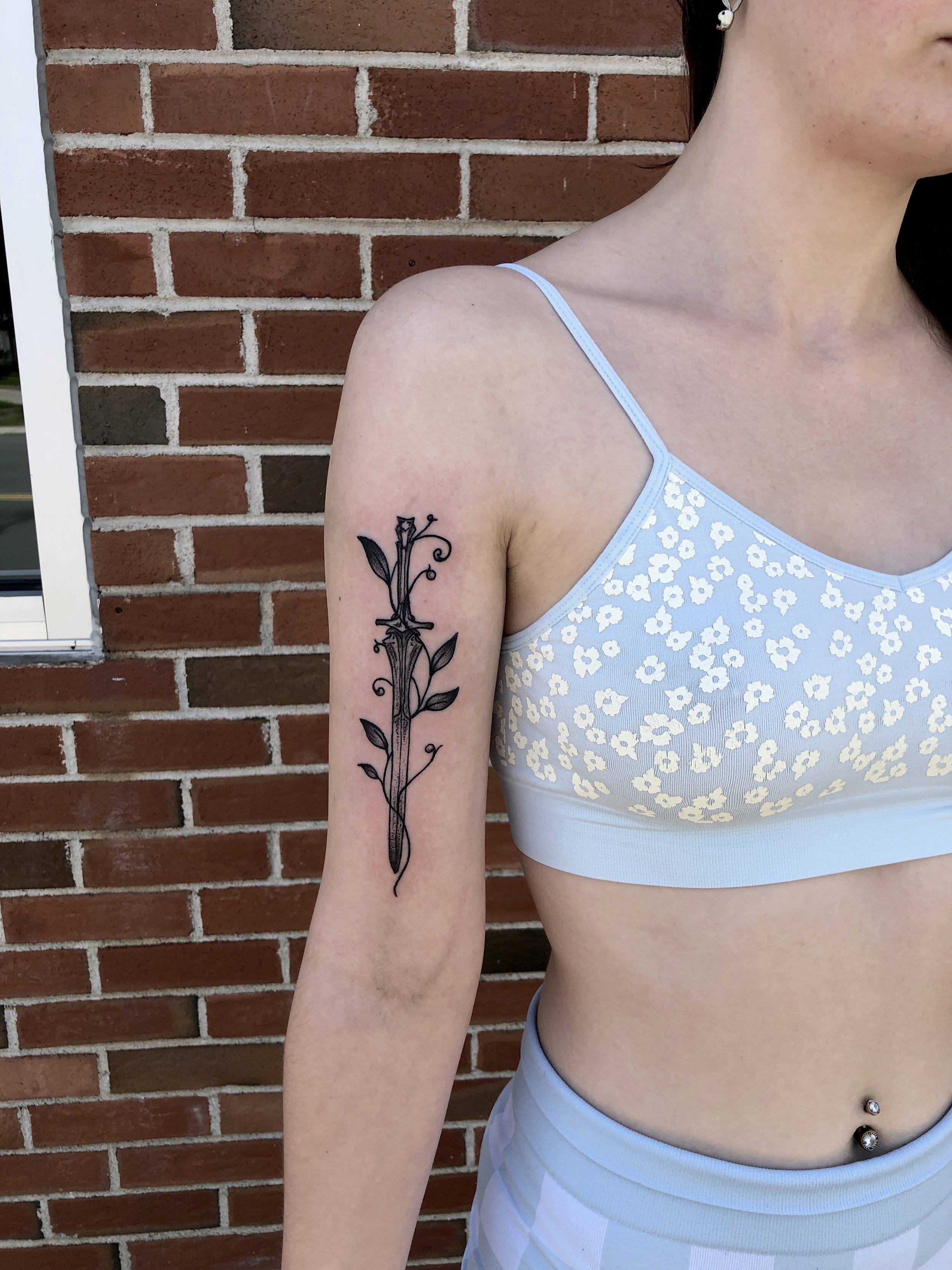 Blackwork Sword Tattoo