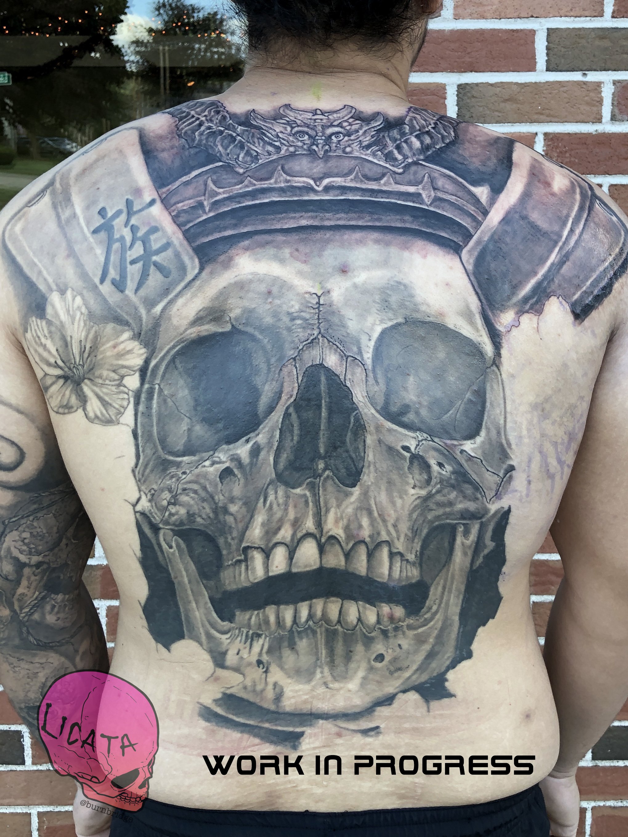 Skull backpiece in progress