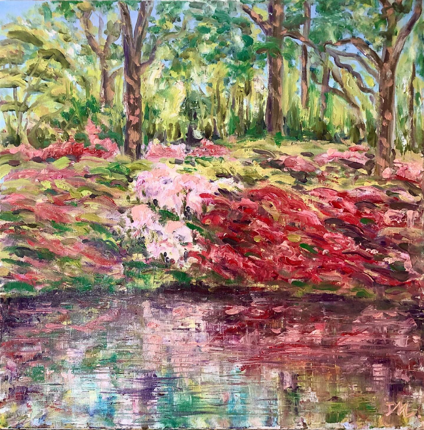 &ldquo;Isabella Plantation&rdquo; is @doinamoss latest subject on canvas 60x60cm, oil layers capturing the murmur of colours through the changing light. She keeps revisiting this enchanting spot as all her previous paintings are with various collecto