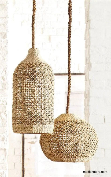 Roost Abaca Woven Pendants _ Mod.ish
