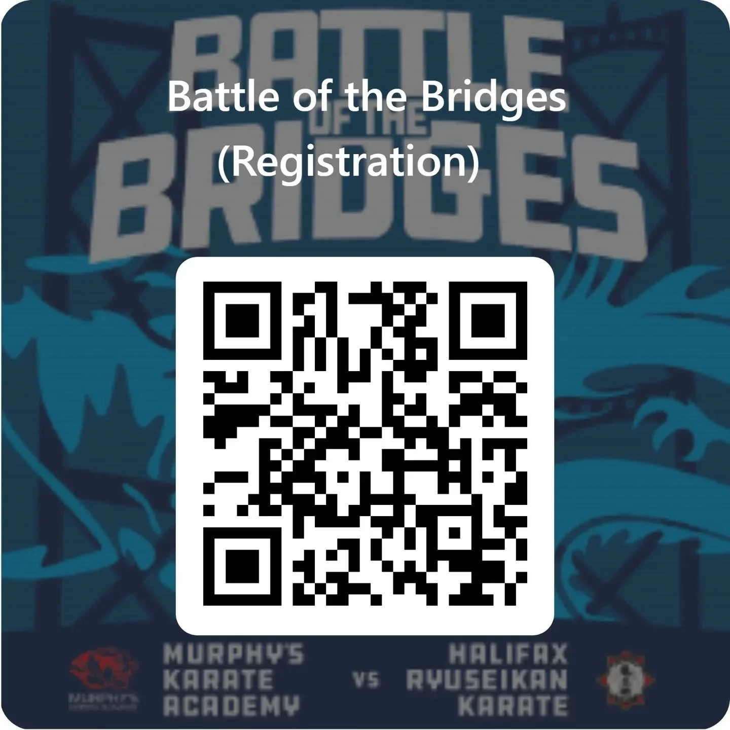 Don't forget to register by December 3rd!!!!

Credit to @murphyskarate Sending out a reminder to the dojo about next Sunday, December 7th, we host the Battle the Bridges tournament at the Canada Games Centre against Halifax Ryuseikan Karate Club!

Th