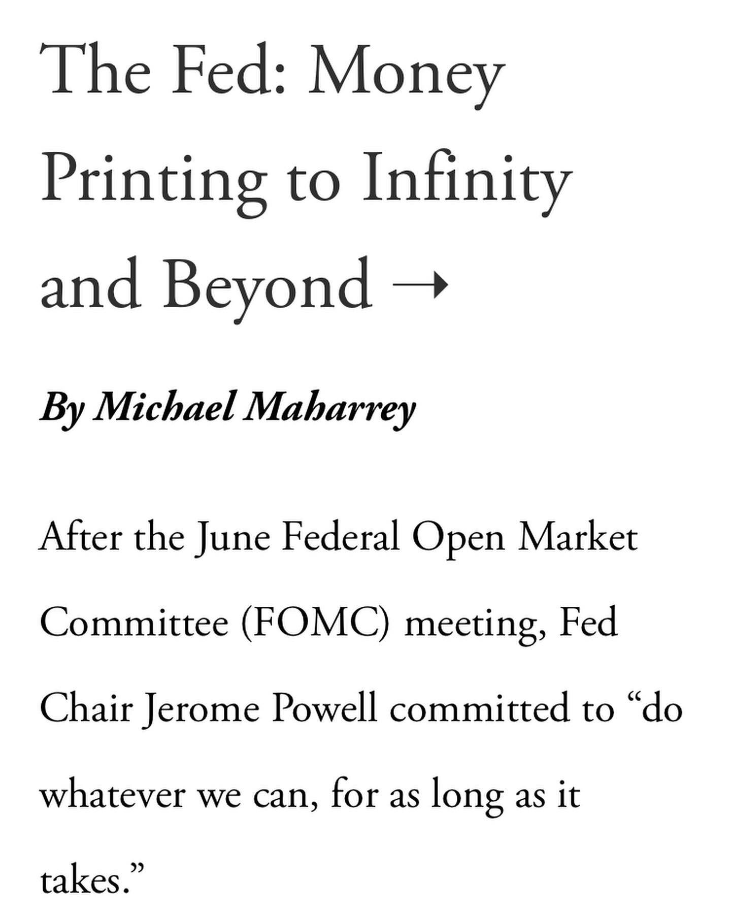 Welcome to QE Infinity. How will this monetary policy impact the economy in the long run? Check out the new article on the site. @michaelrmaharrey @schiffgoldnews
