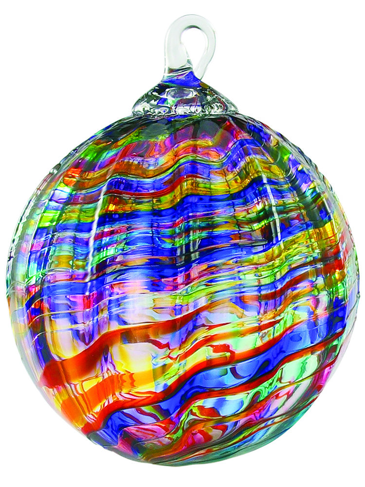Glass Eye Studio Holiday Swirl Classic Raindrop Ornament 