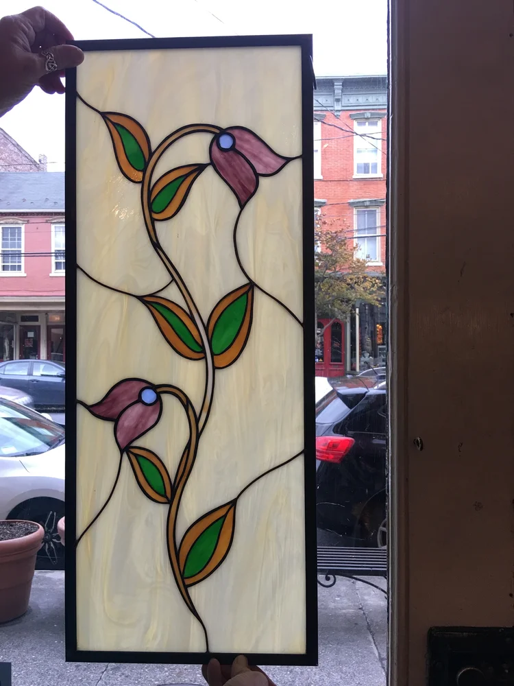 Tulip Stained Glass Panel Ready To Hang Art Glassworks