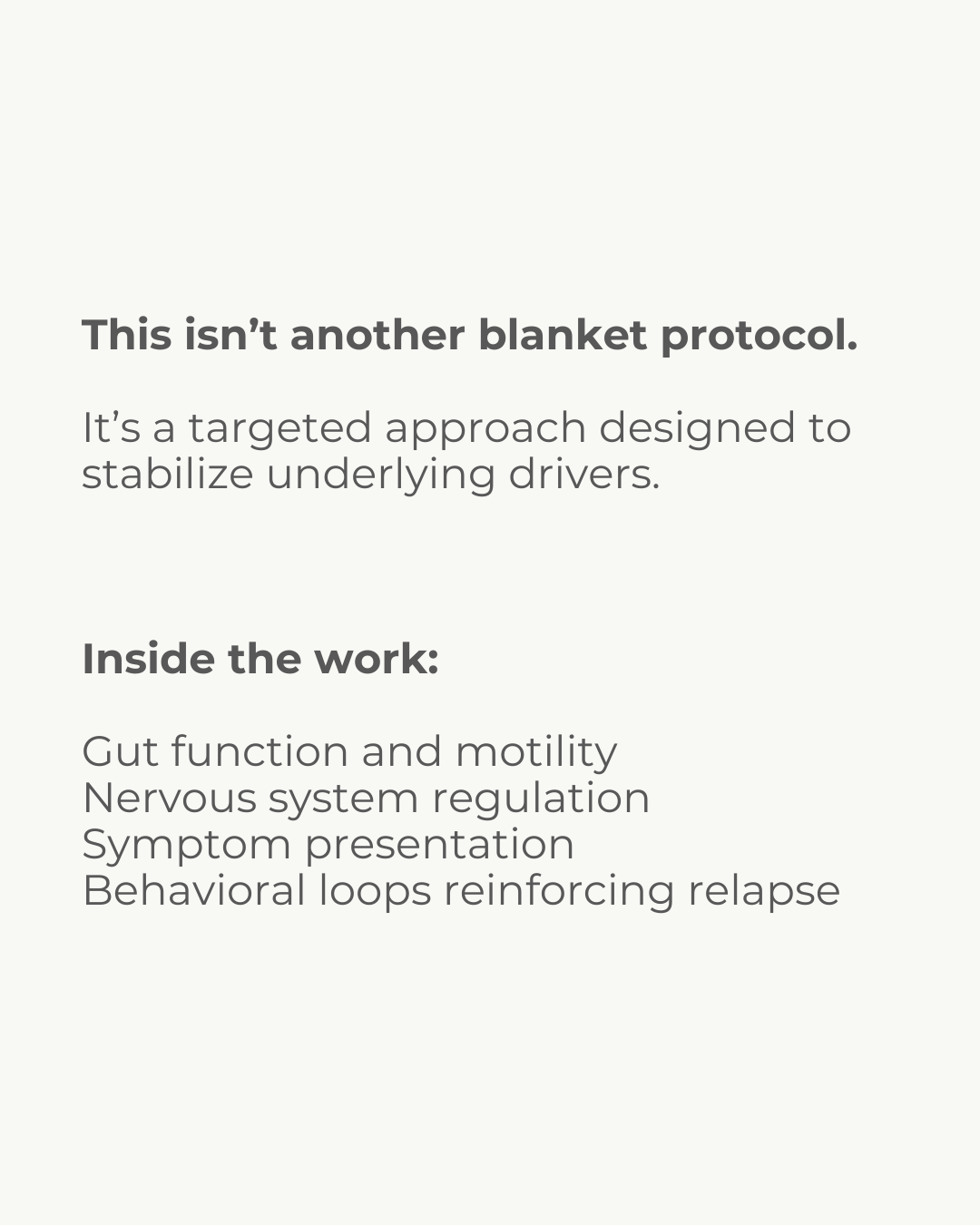 Functional medicine SIBO program focused on gut motility, nervous system regulation, symptom tracking, and breaking relapse cycles