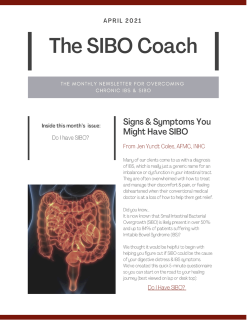The SIBO Coach Newsletter -  April 2021